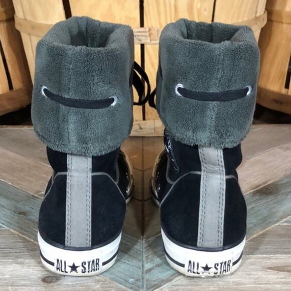 Converse Andover High Black Suede Fleece Lined Hi Sneaker Boots Womens Size 7 - Picture 5 of 10